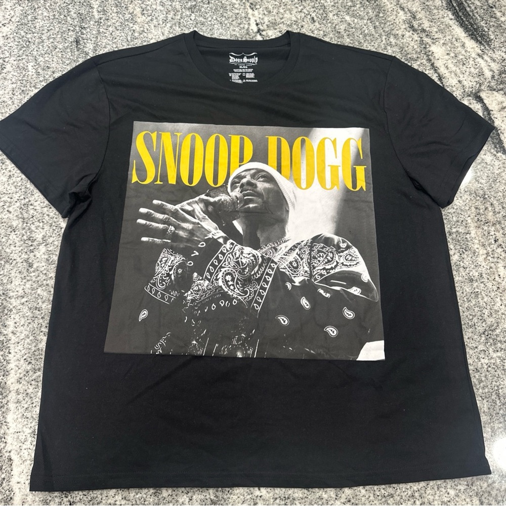 Black and Yellow Snoop Dogg Graphic Short Sleeve Tee